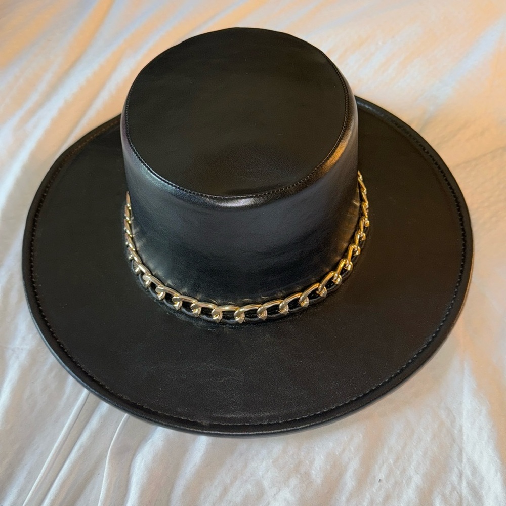 Never been worn Anthropologie ASN faux leather boater